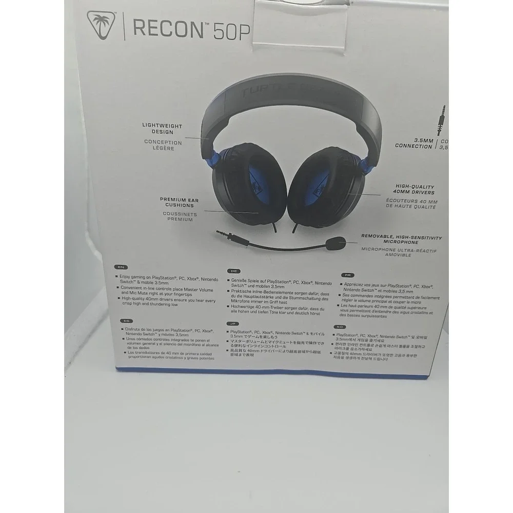 Turtle Beach Ear Force Recon 50P Wired Gaming Headset Black / Blue Open Box New
